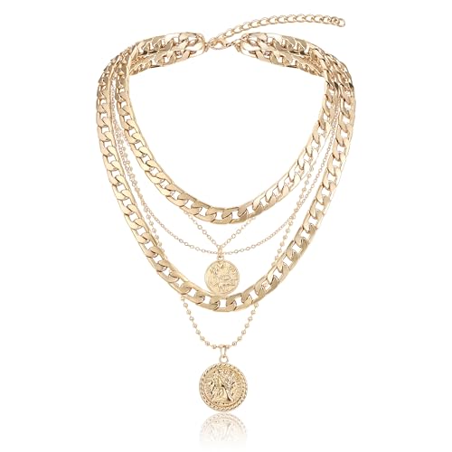 Bijoux pour femmes hommes de style chaîne cubaine large dorée finition miroir