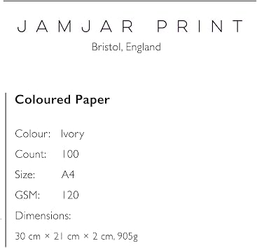 Ivory Coloured Paper | 100 Sheets A4 120gsm | Made in the UK | Smooth for Home & Office Art, Writing, Printing and Children’s Crafts