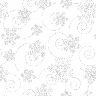 FlashPhoenix Quality Sewing Fabric – Whites by Studio - White On White Snowflakes 8240-WW by The Yard Size: 36" x 44" inch