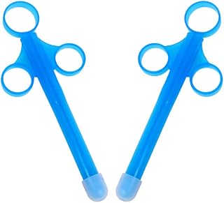 MHNJA 2 Pcs Blue Lubricant Launcher Anal Vaginal Lubricant Applicator Syringe Shooter Injector with Pull Ring for Men and Women