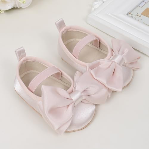Image of Meckior Infant Baby Girl Sandals Soft Non-Slip Rubber Sole Handmade Princess Wedding Dress Shoes Toddler First Walkers