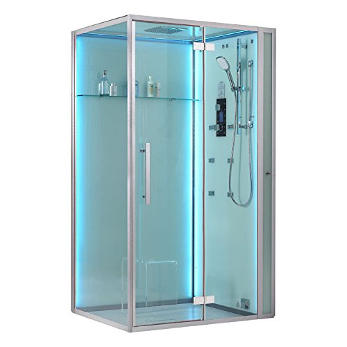 EAGO Dampfdusche DZ990- 1F12 weiß/ 120×90/ rechts