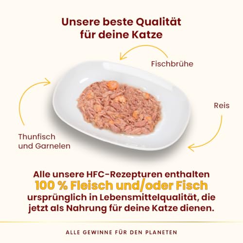 Almo Nature HFC Natural Katzenfutter nass -Thunfisch und Garnelen 24er Pack (24 x 70g)