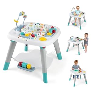 BABY JOY 6-in-1 Baby Activity Center, Baby Jumper & Interactive Play Table with 360° Rotating Seat, Detachable Toys & Music, Montessori-Inspired Design, Activity Center for Infant Toddlers 6-36 Months