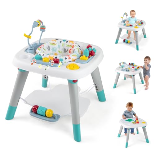 BABY JOY 6-in-1 Baby Activity Center, Baby Jumper & Interactive Play Table with 360° Rotating Seat, Detachable Toys & Music, Montessori-Inspired Design, Activity Center for Infant Toddlers 6-36 Months