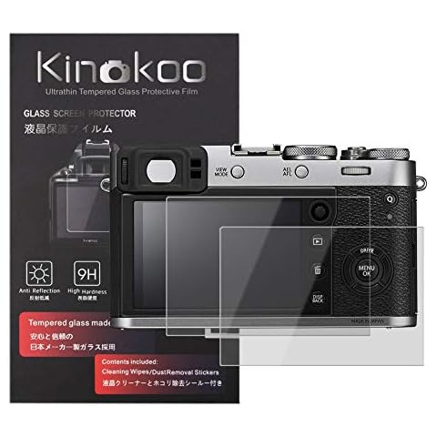 X100F X100T Screen Protector, kinokoo 0.25mm 9H Hardness Tempered Glass Film for fuji X100F/X100T Digital Camera Bubble-free/Anti-scratch(2 pack) Cover