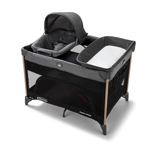 Graco Pack n’ Play Close2Baby Playard with Baby Bassinet, Changing Table, Portable Infant Seat, Milan