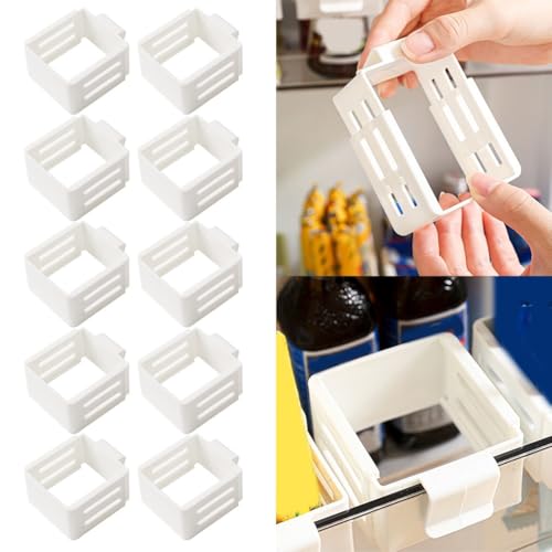 10 organizadores de cajones retráctiles para almacenamiento de refrigerador con mecanismo deslizante, agujeros de ventilación para almacenamiento de alimentos frescos y eficiencia de espacio
