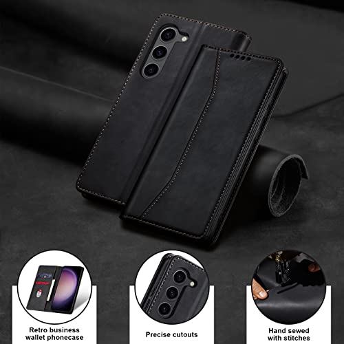 Image of Jasonyu Flip Wallet Case for Samsung Galaxy S23 Plus /S23+,Black