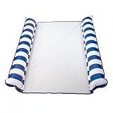 Aqua Catalina XL Hammock, 4-in-1 Multi-Purpose Inflatable 1-2 Person Pool Float, Water Lounge, Navy/White Stripe