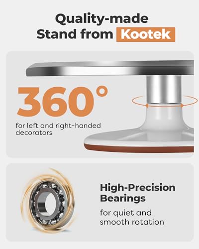 Image of Kootek Aluminium Alloy Revolving Cake Stand 12 Inch Rotating Cake Turntable for Cake, Cupcake Decorating Supplies for Mother's Day