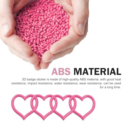 Image of 3D Love Heart Logo Rear Trunk Emblem, Self-Adhesive Car Badge Decal Sticker, Fashion Love Four Ring Audi Logo Emblem Modified, Car Exterior Decoration for Audi A3 4 5 6 8 Q3 5 7 (Pink)