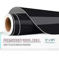 EASY TO USE- 12" x 14Ft (30.5cm x 4.3m) glossy black cricut vinyl roll, fairly easy to cut, weed, and transfer, peeled away perfectly. *Notice: When you cut our permanent vinyl sheet, the cri-cut machine needs to be set in "Iron on +" and peel off sl...