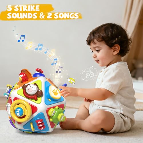 20-in-1 Toddler Busy Board Activity Cube Toys, Montessori Toy for 1 2 Year Old Boys Girls Kids, Early Educational Active Toy for Toddler 1-3, Christmas Toys Gifts for 1 2 Year Old Boy Girl - Image 3