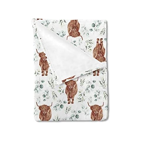 HawSkgFub Eucalyptus Leaves Baby Blanket Cover