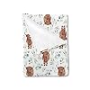 HawSkgFub Highland Cow Eucalyptus Leaf Baby Blanket Boy Shower Gift Western Animal Yak Flannel Fleece Nursery Bed Swaddle Receiving Blankets Soft Lightweight Newborn Infant Crib Toddler Bedding 30×40