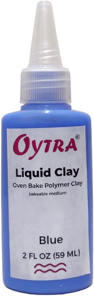 Oytra 60 ml Liquid Polymer Oven Bake Clay for Jewelry Making and Clay Softener and Art Craft DIY (Blue)
