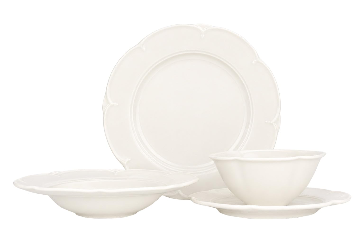 Bonna Ensembles de vaisselle (Large) - Nicole - 24 pièces - 6 Personnes - Porcelaine