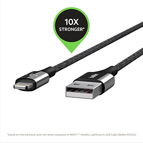 Belkin Mixit Duratek Lightning To Usb Cable - Mfi-Certified Iphone Charging Cable For Iphone Xs, Xs Max, Xr, X, 8/8 Plus And More (4Ft/1.2M), Black (F8J207Bt04-Blk) #TOP5