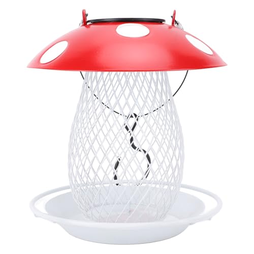 Mangeoire oiseaux métal champignon durable pour stopper le gaspillage de graines