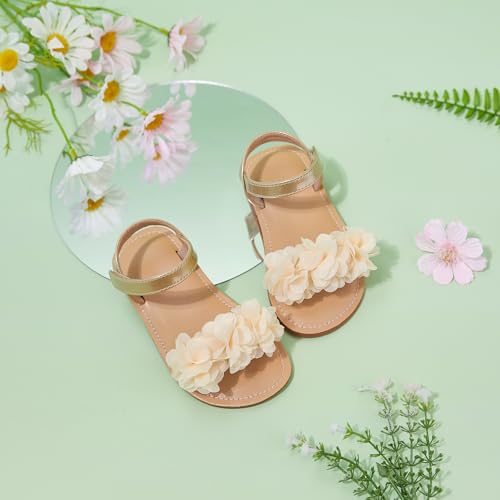 Image of Otter MOMO Girls Open Toe Princess Flat Sandals with Comfort Sole Summer Sandals