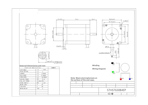Moteur pas à pas biphasé 1,8degrés pour montage de mini fraiseuse