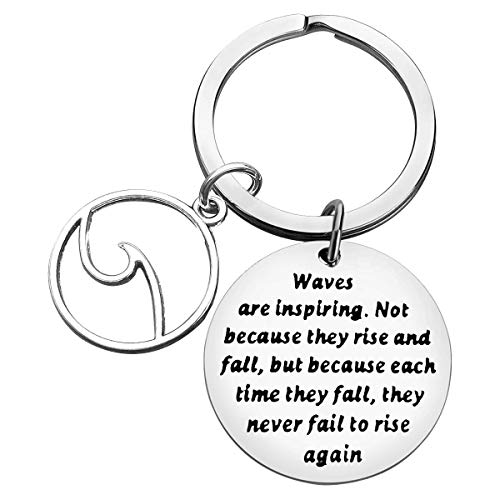 Surfer Ocean Lovers Gifts Tropical Ocean Waves Charm Beach Keyring Inspirational Key Chain for Women...