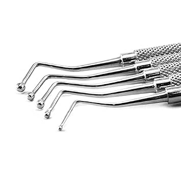 MEDSPO Professional Dental Probes Composite Filling Plugger | William Who | Explorer Root Pulp Canal Spreader Scaler | Mouth Mirror Tartar Remover | Instruments (Ball Burnishers (706,707,708,709,710))