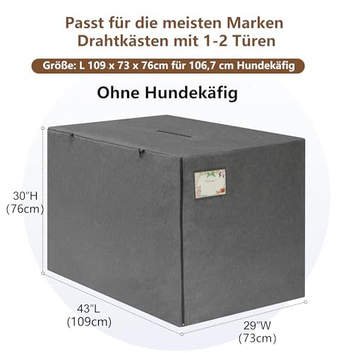 Housse pour cage de chien durable gris bâche de protection intérieur extérieur