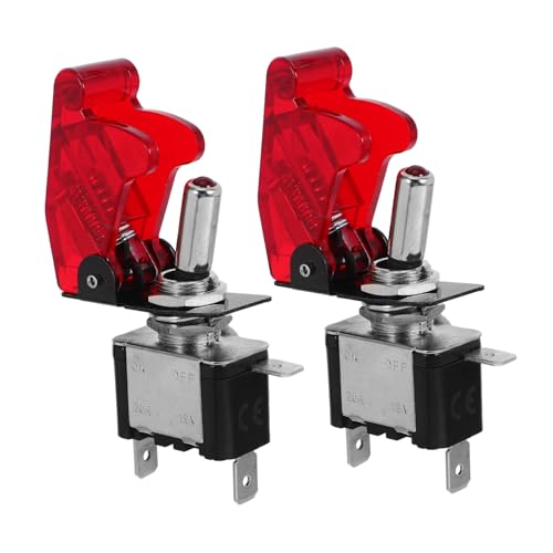 TOPPERFUN 2Pcs Heavy Duty Rocker Toggle for Car and Boat Alloy Plastic Material Pin Position Reliable Automotive and Accessory