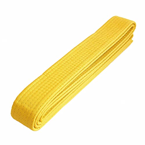Qyuu Double Wrap Taekwondo Belt Karate Judo Hapkido Martial Arts Uniform Color Rank Belt 220Cm Yellow thumb #2