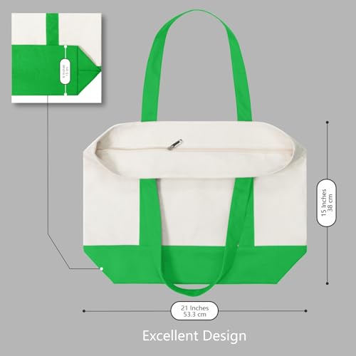image for TOPDesign 6-Pack Canvas Tote Bags with an External Pocket, Reusable Gr