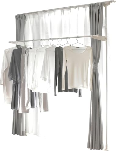 ekans(エカンズ) 窓枠つっぱり物干し ホワイト １段タイプ