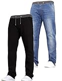 New Boys Kids Multipack Designer Branded Stretch Slim Fit Denim Elasticated Waist Jogger Pull On Jeans Pants by JEANBASE Black/Midwash 14-15 Years