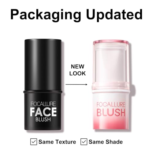 Image of FOCALLURE Cream Blush Makeup,Buildable Blush Stick for Cheeks,Matte and Dewy Finish,Long Wearing,Easy Application,Lightweight Multi Stick (PK01)