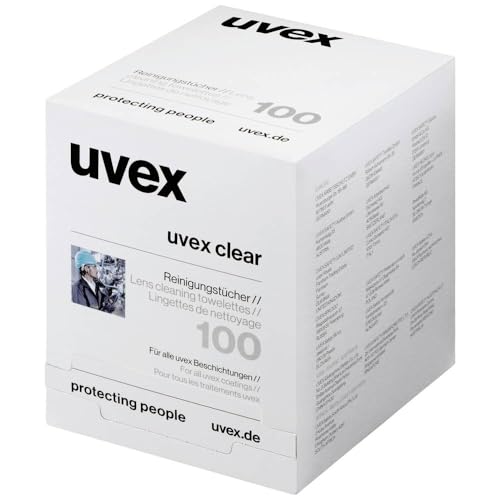uvex 9963005 Glasses Cleaning Cloths, Pack of 100, Multi-Coloured