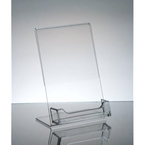 Dazzling Displays 10-pack Acrylic 4x6 Slanted Sign Holders with Business Card Holder Cover