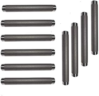 GPOWER 1/2 Inches x 6 Inches Sandblasted Dark Gray Pipe Nipples, Carbon Steel Iron Pipe Nipples and Fittings,for DIY Vintage Furniture,10 Pack