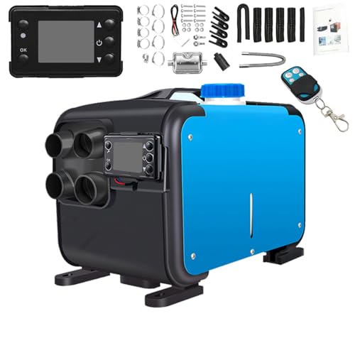 Image of 12V 8KW Diesel Air Heater, All In One Diesel Night Heater with Remote Control And LCD Monitor for RV Truck, Bus, Boat, Touring Car, Caravans, Motorhomes (Blue)