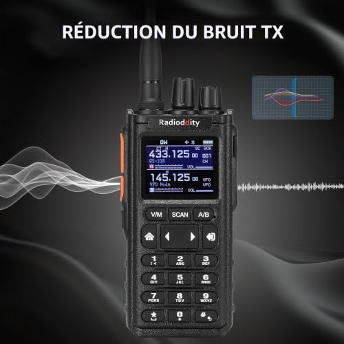 Radioddity GS-10B Radio 8W, Radio Bidirectionnelle Longue Portée avec Programmation APP sans Fil, UHF/VHF/FM Aviation, Double PTT, Batterie 2500mAh & USB-C, Réduction du Bruit, Synchro des Canaux – vue 7