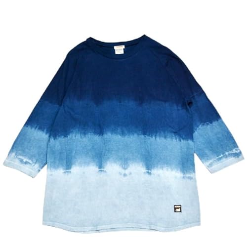 0247Tシャツ ASCENSION 藍染め 7分Tシャツ 1枚 トップス カットソー メンズ レディス 黒部の名水染め XS