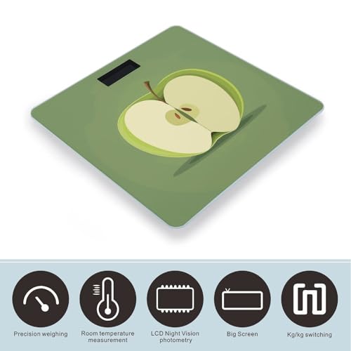 Báscula digital Cut in Half para baño vidrio templado LCD miniatura 3