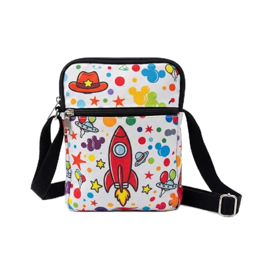 WEGLS for Space Ranger Crossbody Bag Cowboy Fans Movie Gift Space Colorful Print Cosmetic Bag Zipper Pouch