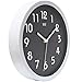 HITO Silent Wall Clock Non Ticking 10 inch Excellent Accurate Sweep Movement Glass Cover, Modern Decorative for Kitchen, Living Room, Bathroom, Bedroom, Office (Gray)