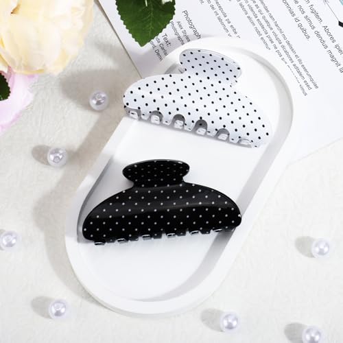 Pinzas para Cabello Atoden en Acrílico Negro y Blanco miniatura 7
