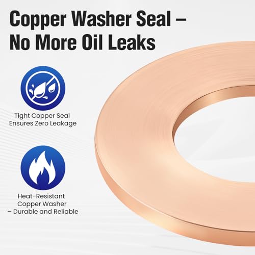 M14x1.5 Magnetic Oil Drain Plug – Strong Magnet Traps Metal Debris to Help Protect Your Engine, Leak-Free Stainless Steel Oil Pan Drain Plug with Extra Copper Washers — view 4