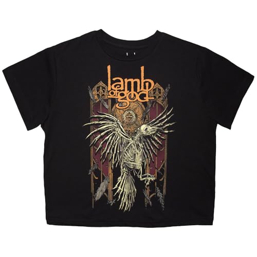 Image of Rock Off officially licensed products Lamb of God Crow Crop Top T Shirt XXL Black
