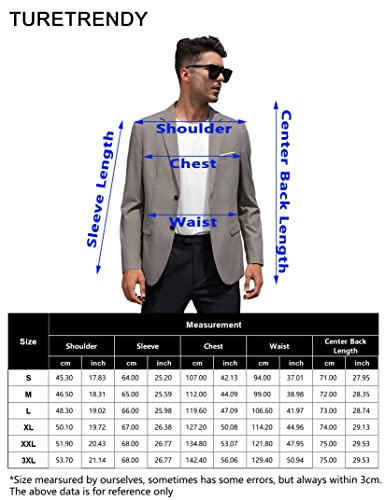 Turetrendy Men's Blazer Sport Coat Two Button Lightweight Wedding Casual Business Jackets Dark Gray L #TOP5