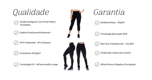 Calça Legging Com Infravermelho Longo Modeladora Anticelulite Formigamento Equilíbrio Má circulação