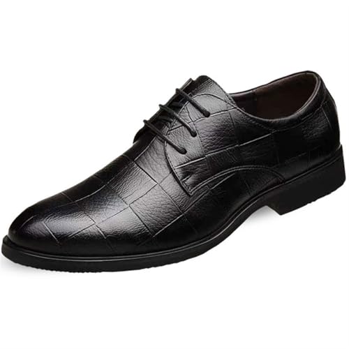 Dress Shoes for Men Men's Patent Leather Dress Shoes Casual Round Toe Lace-Up Footwear for Spring and Autumn, Large2